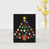 Billiards Pool Player Kerstversierboomfinanciering Kaart (Gele Bloem)