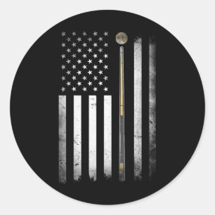 Billiards Pool Player Table VS Amerikaanse vlag Ronde Sticker