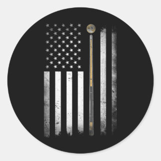 Billiards Pool Player Table VS Amerikaanse vlag Ronde Sticker