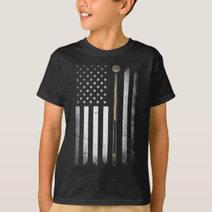 Billiards Pool Player Table VS Amerikaanse vlag T-shirt