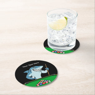 Billiards Pool Shark Gast Drink Onderscheppers Ronde Kartonnen Onderzetter