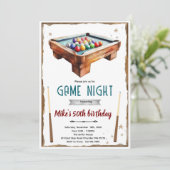 Billiards Pool Table birthday party Invitation (Debout devant)