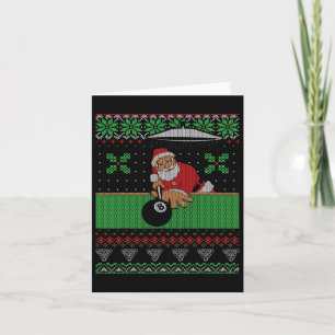 Billiards Pool Ugly Christmas Sweater Style Kaart