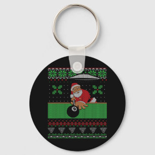 Billiards Pool Ugly Christmas Sweater Style Sleutelhanger