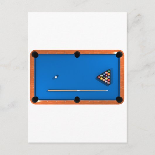Billiards/pooltabel: Blauw smelt: Briefkaart (Voorkant)