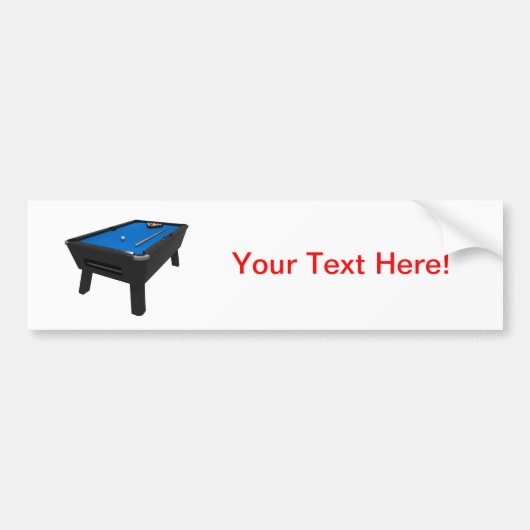 Billiards/pooltabel: Blauw smelt: Bumpersticker (Voorkant)