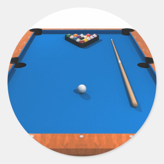 Billiards/pooltabel: Blauw smelt: Ronde Sticker (Voorkant)