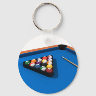 Billiards/pooltabel: Blauw smelt: Sleutelhanger