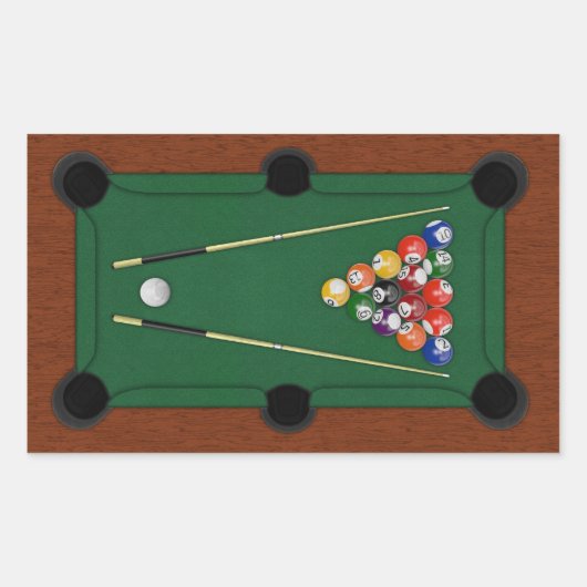 Billiards Rechthoekige Sticker (Voorkant)