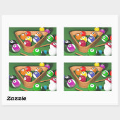 Billiards, rekken ze op, kleurrijk ontwerp, rechthoekige sticker (Vel)