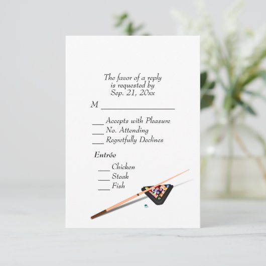 Billiards RSVP met het Wit van de Keuze van Entree (Staand voorkant)