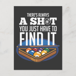 Billiards Shot Quote Pool Player Humor Briefkaart