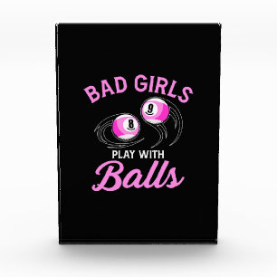 Billiards Snooker Girls spelen met Billiard Balls Fotoblokken