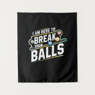 Billiards Snooker is hier om je ballen te breken Wandkleed