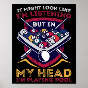 Billiards Snooker Pool Game Player Sportwedstrijd Poster