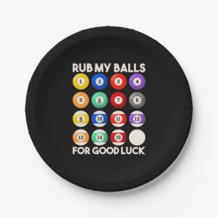 Billiards Snooker Rub My Balls For Good Luck Papieren Bordje
