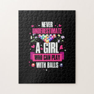 Billiards speler dit meisje kan poolmiljarden spel legpuzzel