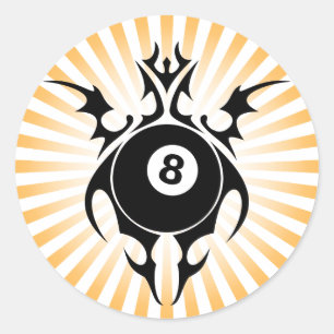 billiards. stam. ronde sticker