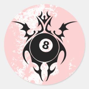 billiards, stammen. ronde sticker
