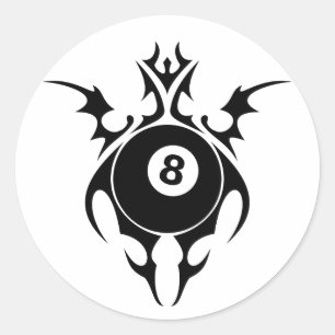 billiards, stammen. ronde sticker