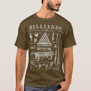 Billiards Table Pool Cue Ball  Patent Drawi T-shirt