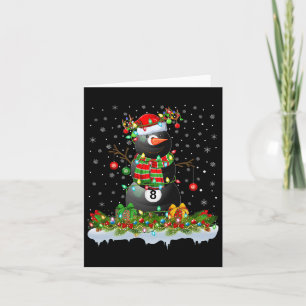 Billiards Xmas Lighting Funny Snowman Billiards Ch Kaart