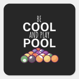 Billiardspeler Koel- en speelgalerijpools zijn Vierkante Sticker