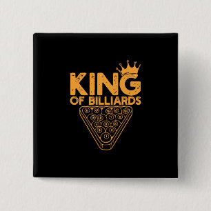 Billiardspeler Koning van Billiards Vierkante Button 5,1 Cm