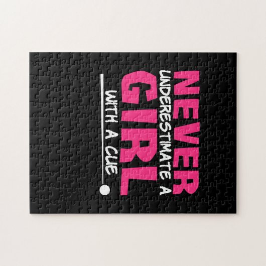 Billiardspeler | Pool Billiards Girl met ue Legpuzzel (Horizontaal)