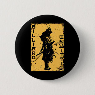 Billiardspeler Samurai Japan Warrior Snooker Poo Ronde Button 5,7 Cm