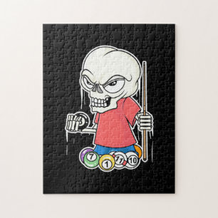 Billiardspeler   Skull Billiard Player Legpuzzel