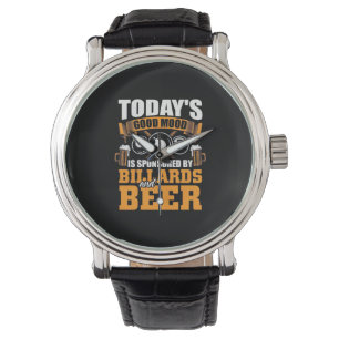 Billiardspeler Tegenwoordig Biljarten en bier Horloge