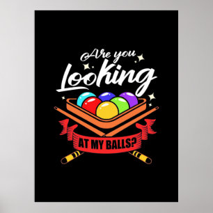 Billiardspeler Ziet u Billard-pools? Poster