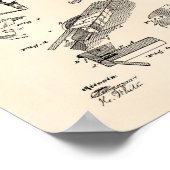 Billiardtabel 1880 oude patentart Peper Poster (Hoek)