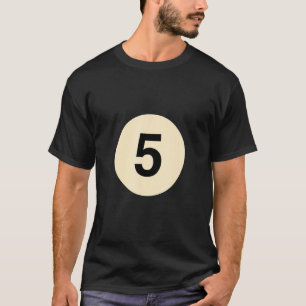 Billiardvermomming als bal nr. 5 groepenkostuum t-shirt