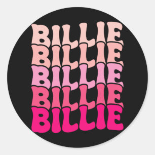 Billie gepersonaliseerde naam Ik hou van Billie Gr Ronde Sticker