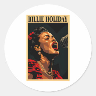 Billie Holiday Ronde Sticker