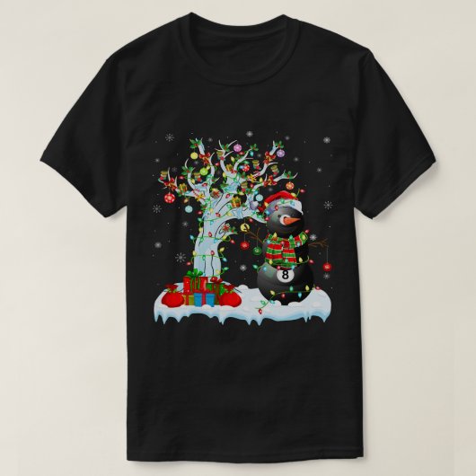 Billiete Amerikaanse vlag Billiard Player Snooke T-shirt (Design voorkant)