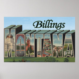 Billings, Montana - Grote Letter-scènes Poster