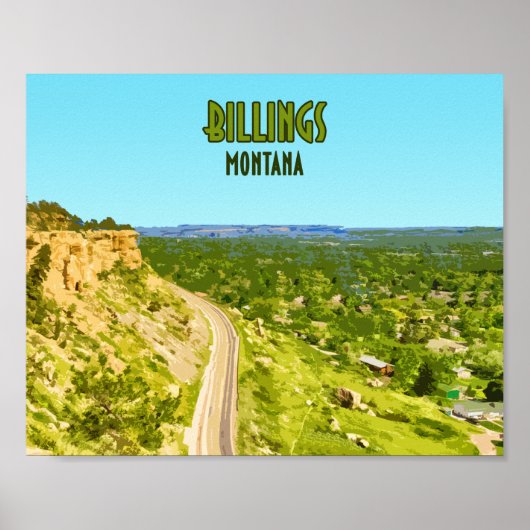 Billings Montana Rim Rocks Poster (Voorkant)