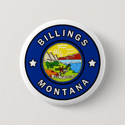 Billings Montana Ronde Button 5,7 Cm (Voorkant)