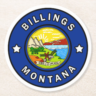 Billings Montana Ronde Kartonnen Onderzetter