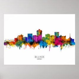Billings Montana Skyline Poster