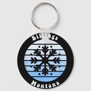 Billings Montana Sneeuwvlok Kerstmis Winter Souven Sleutelhanger