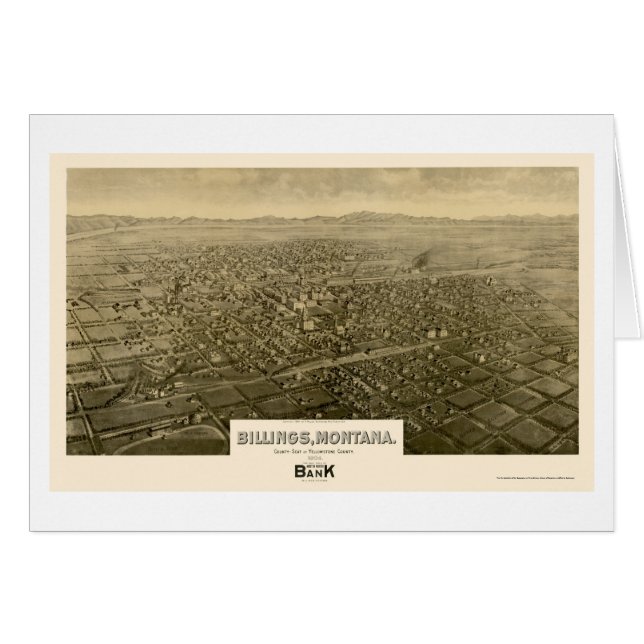 Billings, MT Panorama Map - 1904 (Voorkant Horizontaal)