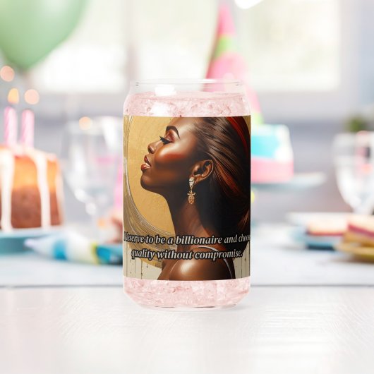 Billionaire Mindset Glass of Water Blikvorm Glas (Insitu (Verjaardag))