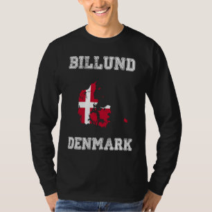 Billund Denemarken Vintage Denemarken Vlag Landkaa T-shirt