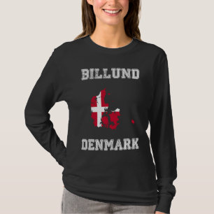 Billund Denemarken Vintage Denemarken Vlagkaart T-shirt