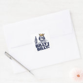 Billy Billy. koning Vierkante Sticker (Envelop)