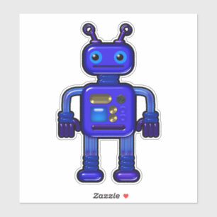 Billy de Schattigee Blue Robot Whimsical Sticker
